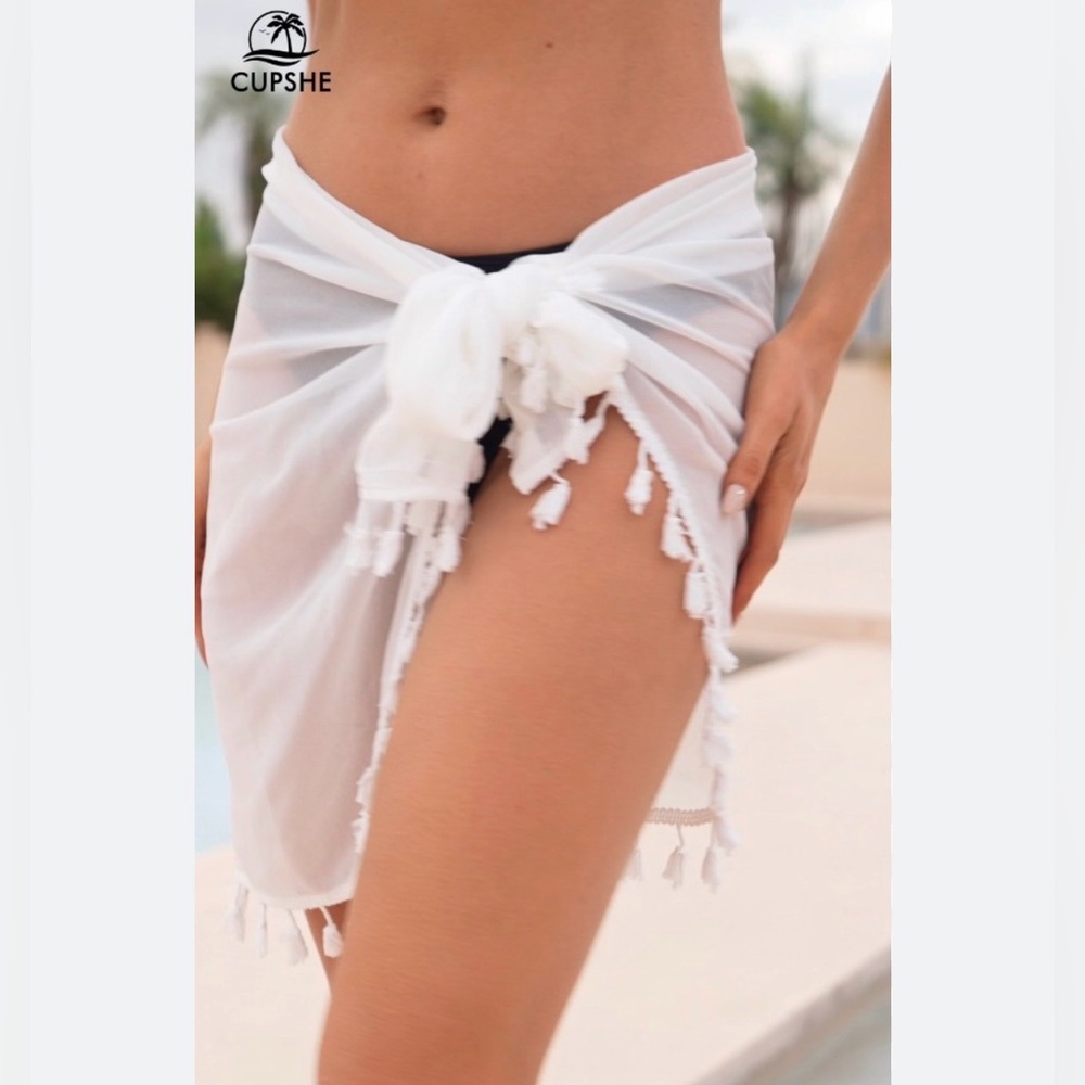 Cupshe Elegant White Swim Sarong